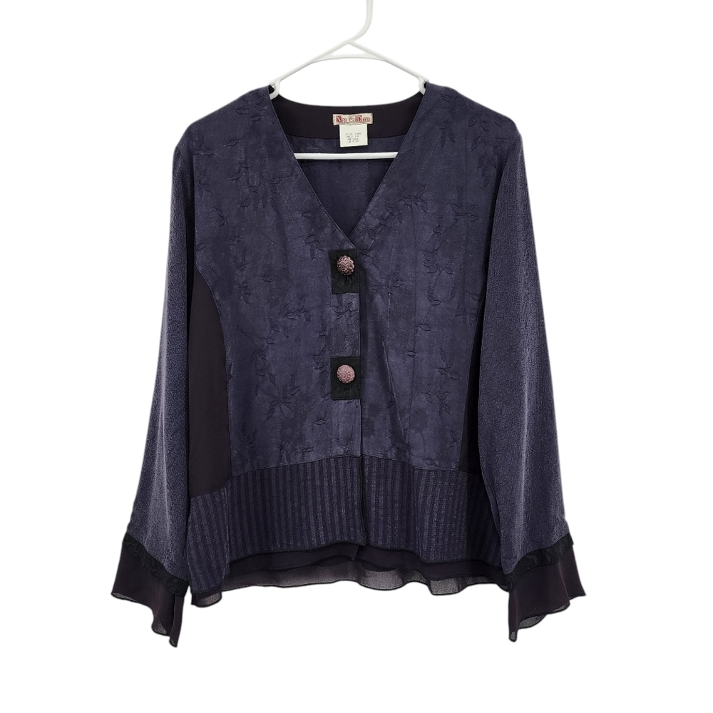 Neil & David Vintage Women's Rayon Nylon Button Front Blazer Lagenlook Jacket